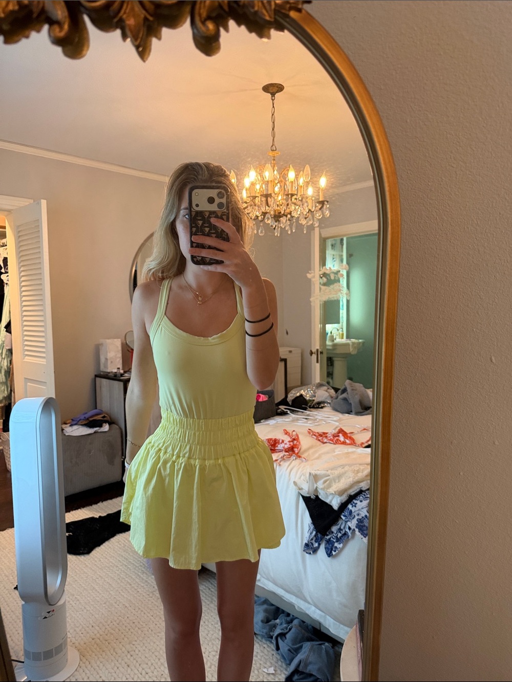 Women’s Sleeveless Yellow Smocked-Waist Dress